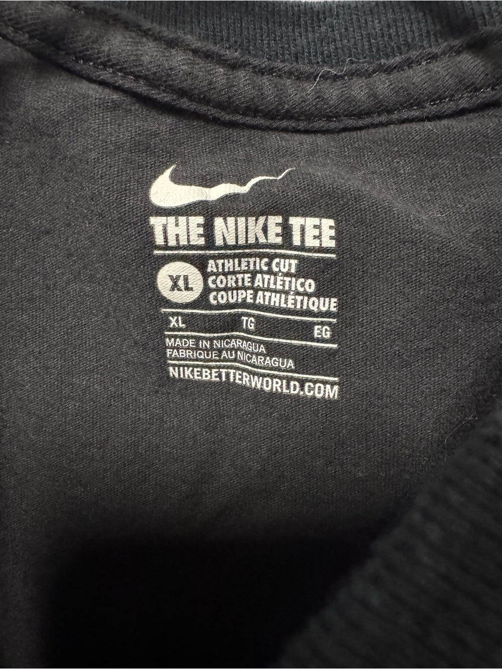 Nike Black T-Shirt with White Logo - Picture 2 of 5